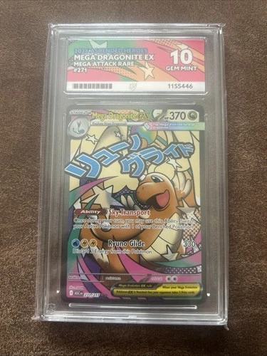 Mega Dragonite ex #271 Mega Attack Rare Ascended Heroes ACE 10 Gem Mint