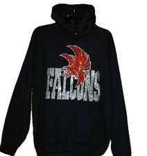 Falcons rhinestone bling black hoodie size Medium