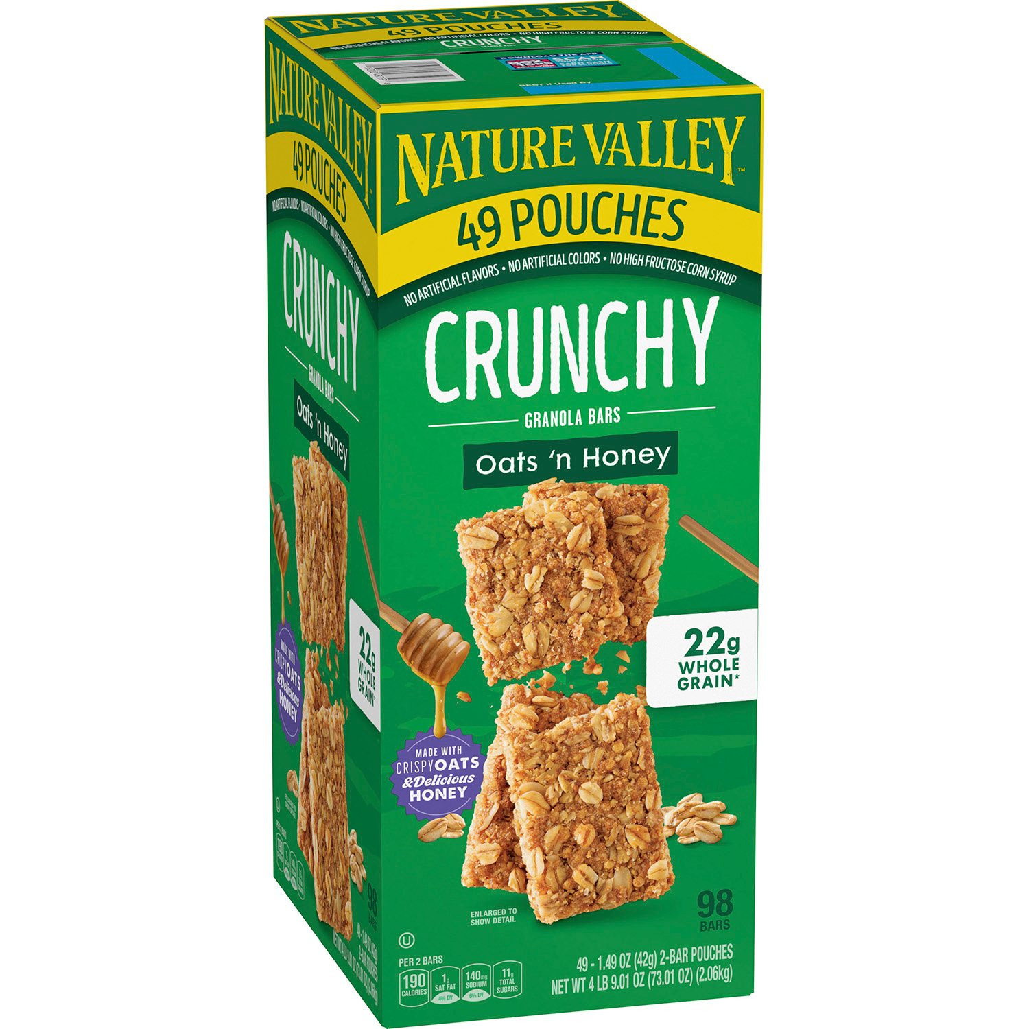 Nature Valley Oats 'n Honey Crunchy Granola Bars 49 ct. 1 Box Fast Shipping