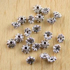 120pcs 5mm Tibetan Silver Flower Spacer Beads H0566