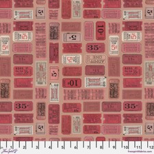 Tim Holtz Palette Palette Red Tickets Sold by The 1/2 Yard