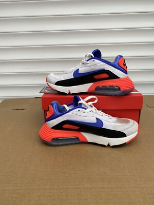 Nike Air Max 2090 EOI (GS) UK 5 Weiß Blau Neon Rot Sneaker Schuhe Unisex