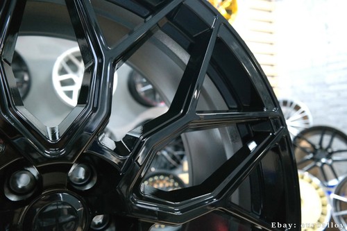 4 x 23 Inch 5x130 HF-2 Style Black Wheels: Fits For Mercedes-Benz G Class - Picture 8 of 11