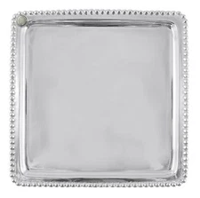 Mariposa Charms Beaded Square platter #5538, 8", NIB