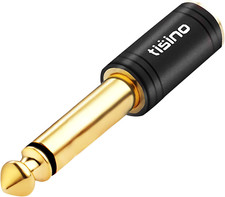 1/4Mono to 3.5Mm Stereo Adapter,Gold Plated 6.35Mm TS Male to 1/8Inch TRS Female