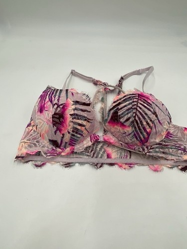 Pink Victoria Secret Size 36 B Multicolor Racerback Front Close Underwire Bra