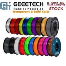1KG GEEETECH 3D Printer Filament TPU Transparent & Solid 1.75mm Flexible 95A