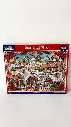 White Mountain Gingerbread Village 1000 Pc Jigsaw Puzzle - Christmas Theme New! - Picture 6 of 9