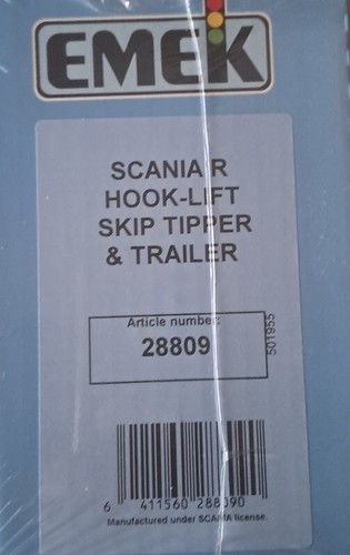 Emek 28809 - Scania R Hook-Lift Skip Tipper Truck & Trailer gelb - 1:25 - Bild 4 von 4