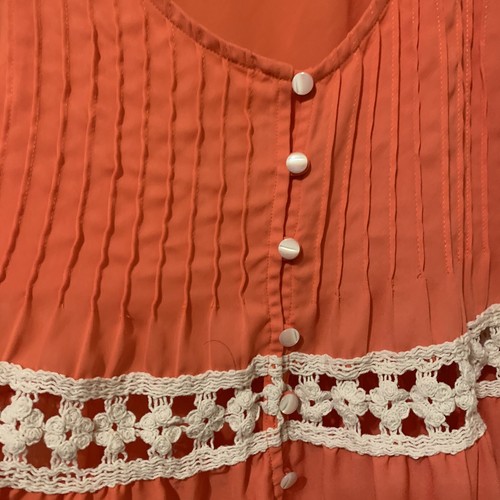 Anthropology Vanessa Virginia Melisande Crochet Orange & White Top Sz 4! - Picture 4 of 6