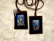St. Patrick and St. Brigid of Ireland Brown Scapular 100%Wool Handmade
