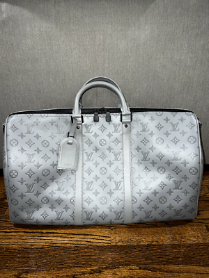 Louis Vuitton Keepall Bandouliere 50 Monogram Shadow Gray LV