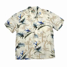 Paradise Found Honolulu Hawaii Large Button Up Short Sleeve Shirt Made in USA