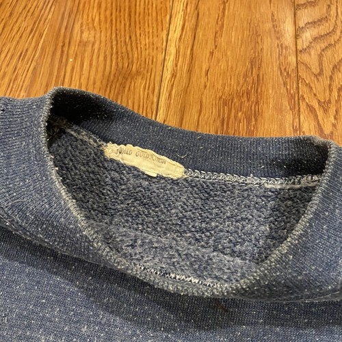 Felpa vintage uomo taglia L anni 90 bianca blu navy Fruit of the Loom maglione made in USA - Foto 5 di 6