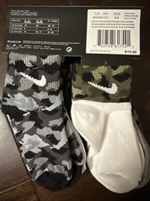 Nike Kids Toddler 2-4 Years Camouflage 6 Pack Lightweight Ankle Socks NWT