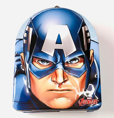 Tin Lunch Box Marvel Avengers - Captain America Head Shape 2015 Free Shipping US
