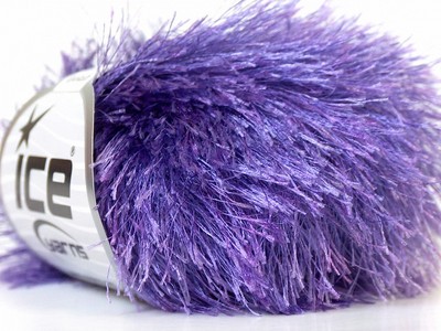 Perfectly Purple Long Eyelash Yarn Solid Purple Ice Lavender Fun Fur 50gr 22775