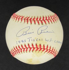Billy Pierce Signed Auto Ball 1945 Champs Detroit Tigers  Beckett BAS Cert
