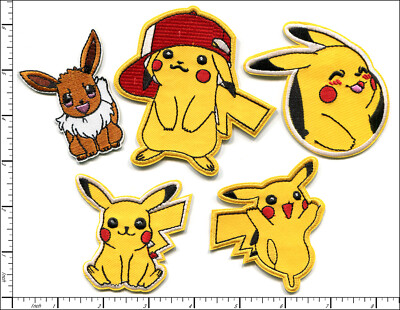 50 Pcs Embroidered Iron on Patches 5 assorted Pokemon Characters AP024pK1