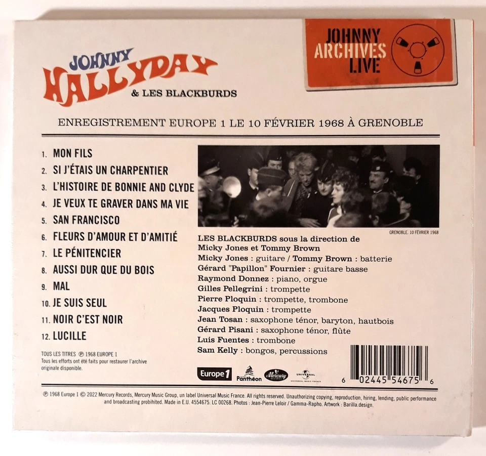 Johnny Hallyday & Les Blackburds - Grenoble 1968  (Limited CD) New & Sealed - Image 2 of 2
