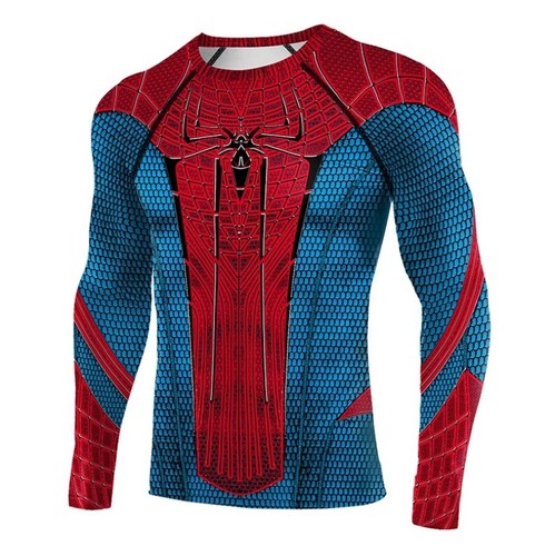 Spider-Man T-Shirt Spiderman Cosplay Body Kostüm Fitness Langarm Neu - Bild 12 von 26
