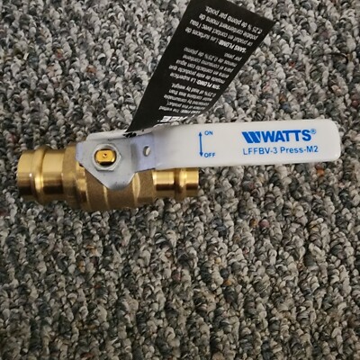 Watts 88005495 LFFBV-Press-M2, 1'' 2-Piece Full Port Brass Ball Valve