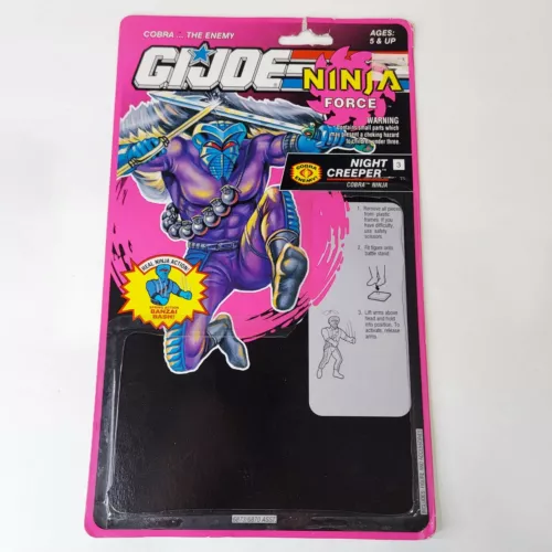 1992 Gi Joe 3.75" Ninja Force Night Creeper Full Cardback Uncut Filecard
