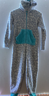 Tucker & Tate Fleece One Piece Pajamas Sleepwear Size S 7/8 Leopard Print