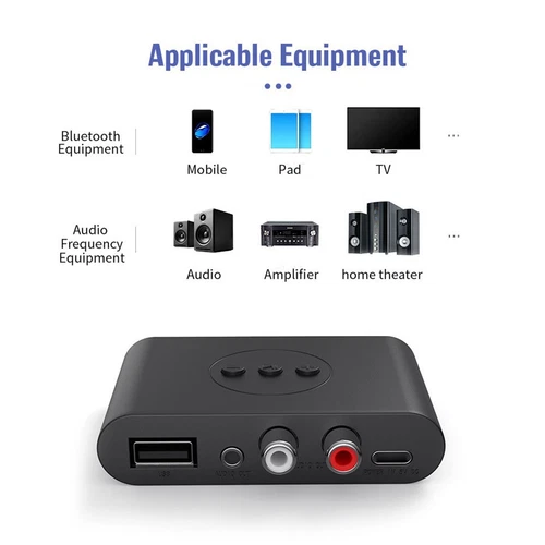 Bluetooth 5.2 Receiver NFC 3.5mm AUX RCA Wireless Audio Adapter for Home Stereo - Picture 4 of 7