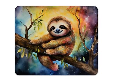 Mauspad/Mouse Pad Textil Kautschuk |  23 x 19 cm| Faultier sitzt auf einem Ast 0