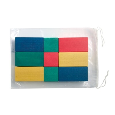 18 Bauklötze  im Polybeutel - bunt - 50mm