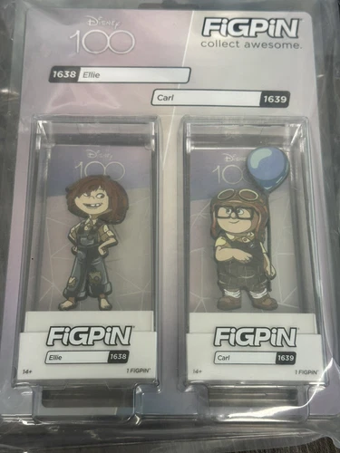 Figpin Disney Up Ellie #1638 & Carl #1639 2-Pack PALM  Exclusive LE 500 Locked