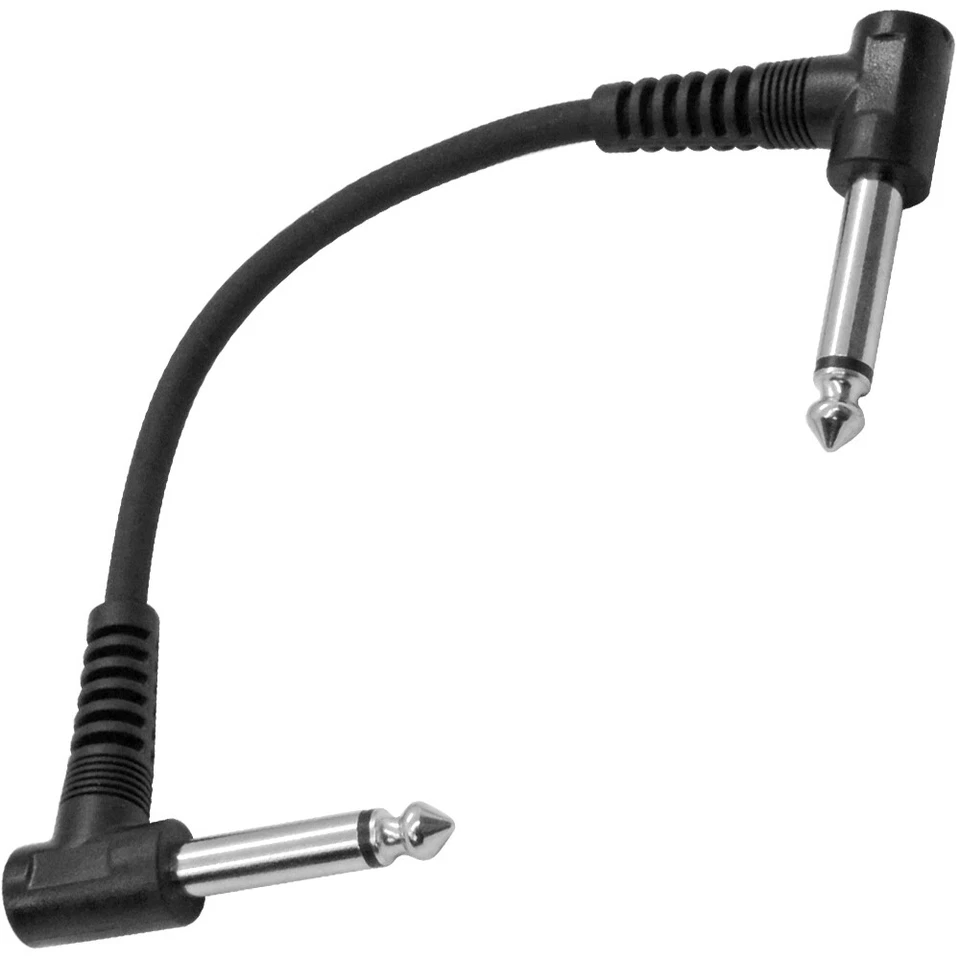 3 Pack of 6 Inch Right Angle 1/4" TS Pedal Board Patch Cables PA/DJ Cords - Image 3 of 4
