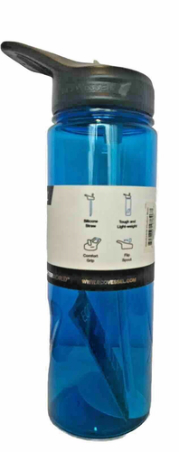 ECOVESSEL Water Bottle The Wave BPA Plastic Sports With Flip Straw 24oz Blue NEW - Picture 2 of 11