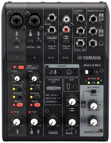 YAMAHA AG06 AG06MK2 B 6ch Live Streaming Mixer USB Audio Interface Black NEW - Picture 2 of 3