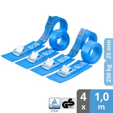 valonic ICELAND Spanngurte 4x Zurrgurt 1m TÜV/GS mit Klemmschloss Zurrgurte