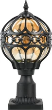 Large Globe Outdoor Post Light for Lawn Yard Fence Patio Pathway, Sphere Pier Mo