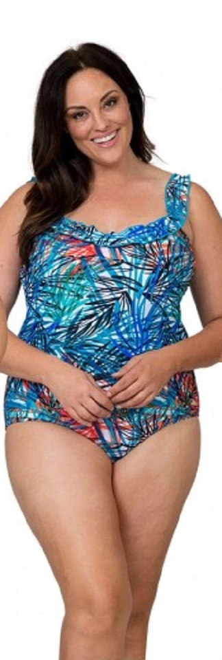 Nicole Miller 1 изделие с плеча купальник плюс размер 1 X 2 X 3 X тропический новый с Ярлыками $108 - Изображение 2 из 4