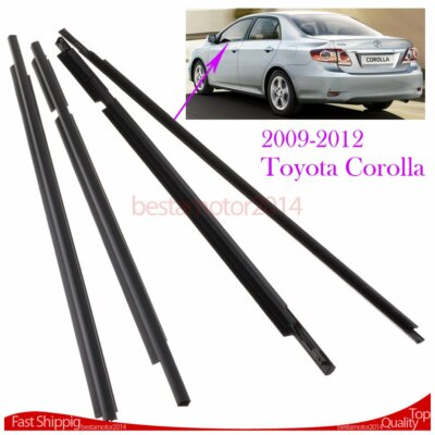 4X FOR TOYOTA COROLLA 2009-2012 CAR WEATHERSTRIP WINDOW MOULDING TRIM SEAL BELT