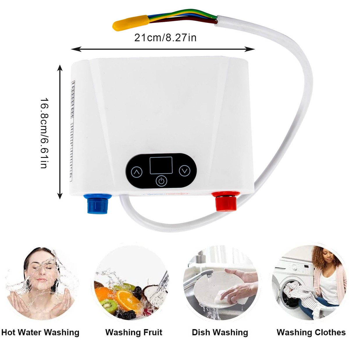 Durchlauferhitzer 5,5 KW – 220V, Ohne Tank, Für Küche & Waschbecken, 30-55°C, IPX4