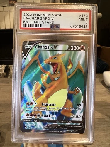 Charizard V (Full Art) 153/172 Swsh09: Brilliant Stars Holo PSA 9