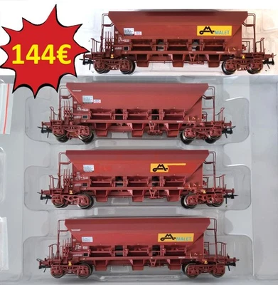 REE MODELES WB-802 803 4 wagons Trémies F70 MALET SNCF EpVI HO #70 - Photo 1/4