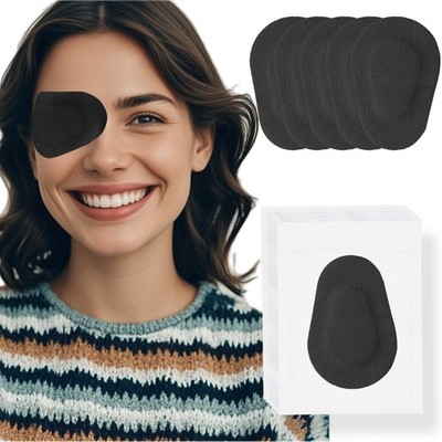 THSIREE 20 Pcs Adhesive Eye Patches for Regular Size：3.3×2.3 Inch, Black 
