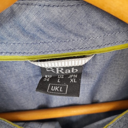 Rab Men's Hacking Blue Lightweight Denim Buttoned Short Sleeved Shirt - UK L - Picture 3 of 8