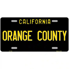 Orange County California Black Metal Sign