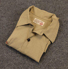 VTG 70s 80s Boy Scouts of America BSA Official Uniform Shirt Khaki Long Sleeve