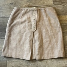 Vintage 1970's Sears Jr Bazaar Tweed Pleated Wool Skirt 26 Waist Talon Zipper