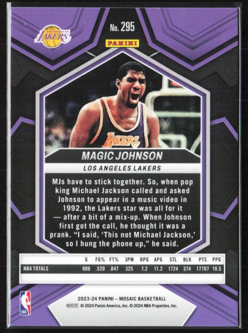 2023-24 Panini Mosaic Base NBA Greats Magic Johnson Los