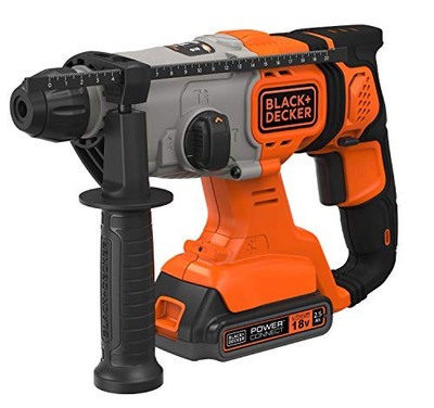 BLACK+DECKER Akku-Kombihammer BCD900E2K, 18Volt, Bohrhammer ,orange/schwarz, 2x 