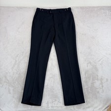 Vintage Gucci Cashmere Wool Cinch Waist Trousers Pants IT 52 US34x34 Black Italy